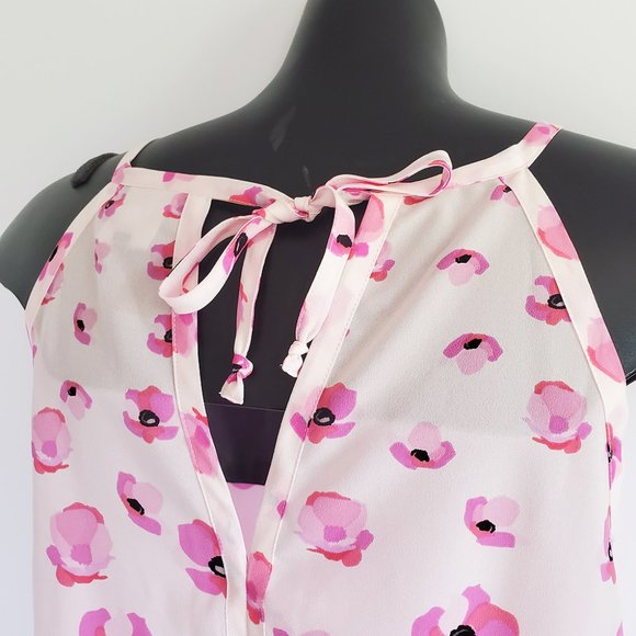 CABI Floating Poppies Tie Back Pink Halter Top M - Picture 6 of 10